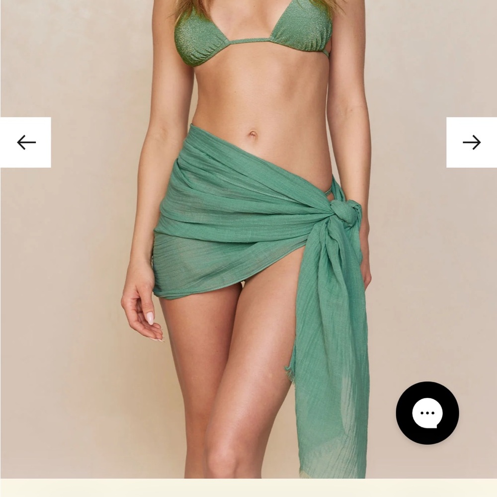 Monday Swimwear NWT Mykonos Pear crinkled linen sarong